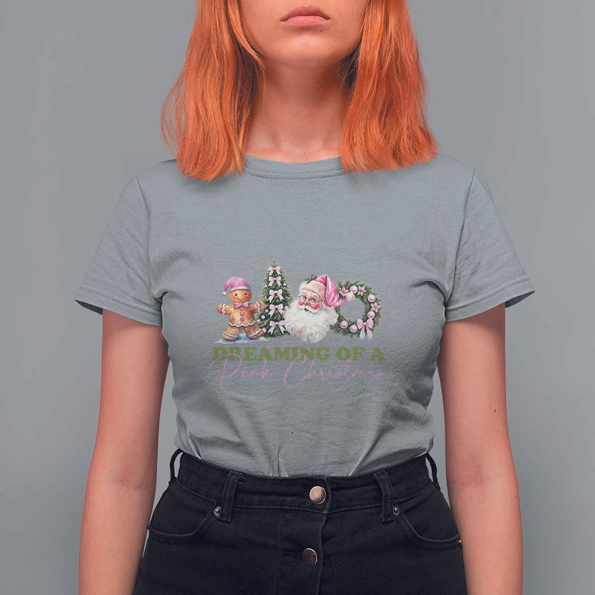 Dreaming Of A Pink Christmas T Shirt For Women - Wonder Print Shop