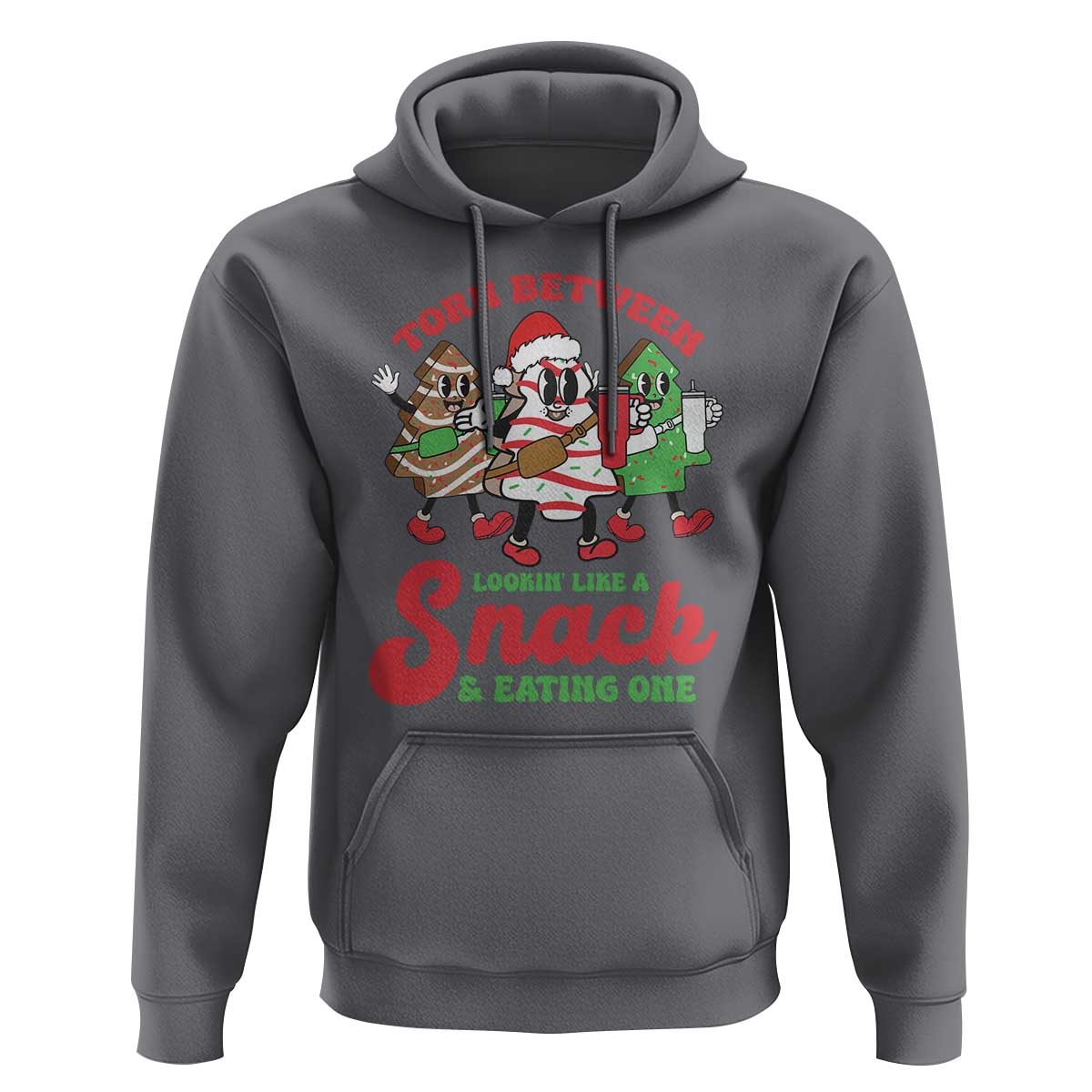 Funny Christmas Cake Hoodie Torn Between Looking' Like a Snack