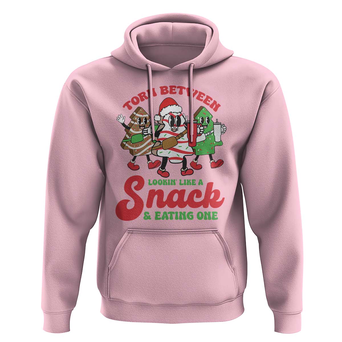 Funny Christmas Cake Hoodie Torn Between Looking' Like a Snack