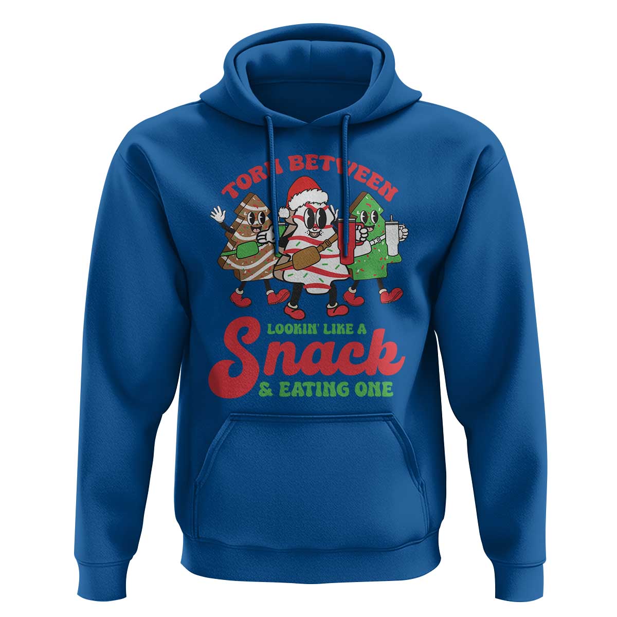 Funny Christmas Cake Hoodie Torn Between Looking' Like a Snack