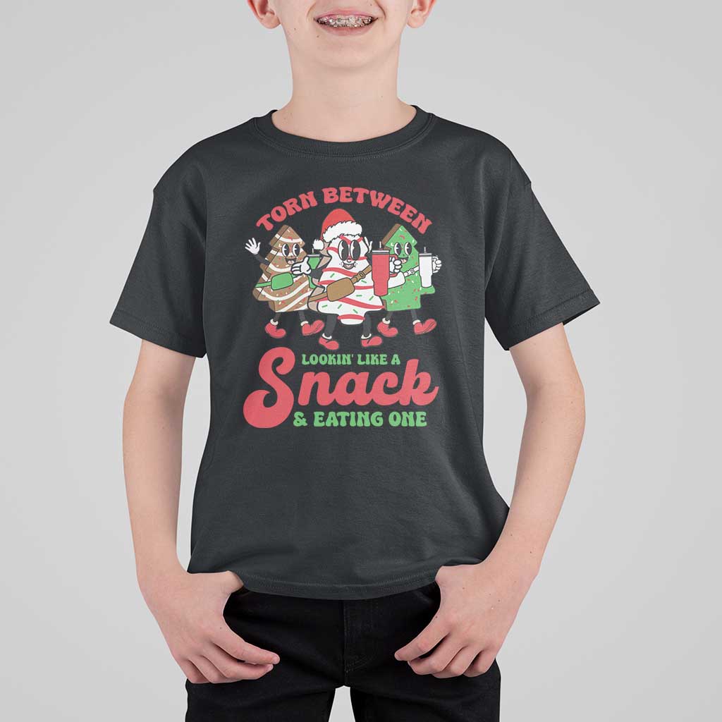 Funny Christmas Cake T Shirt For Kid Torn Between Looking' Like a Snack - Wonder Print Shop