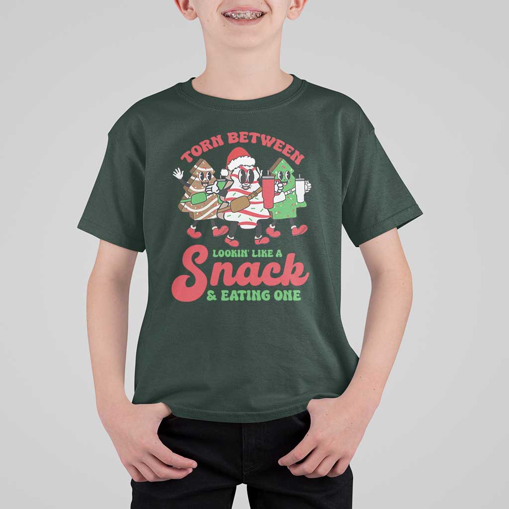 Funny Christmas Cake T Shirt For Kid Torn Between Looking' Like a Snack - Wonder Print Shop