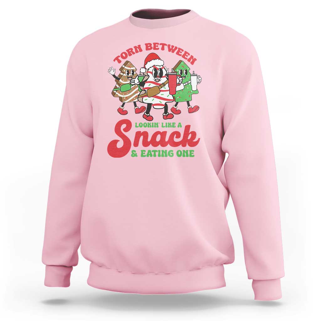 Funny Christmas Cake Sweatshirt Torn Between Looking' Like a Snack - Wonder Print Shop