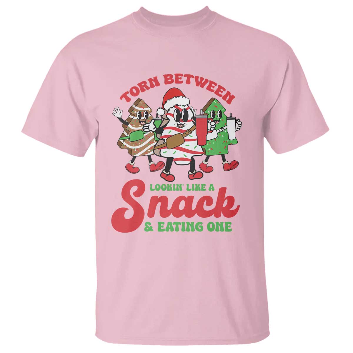 Funny Christmas Cake T Shirt Torn Between Looking' Like a Snack - Wonder Print Shop