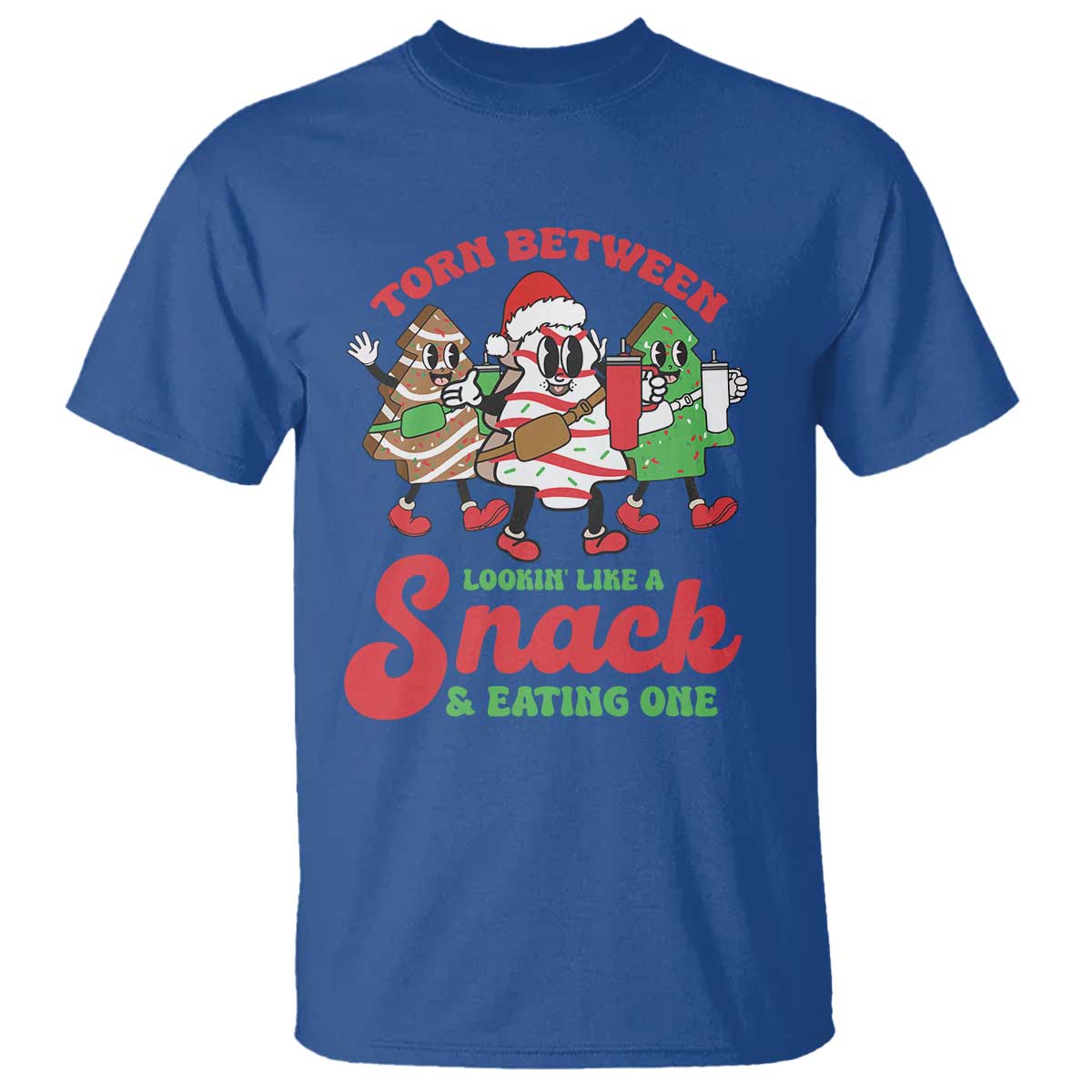 Funny Christmas Cake T Shirt Torn Between Looking' Like a Snack - Wonder Print Shop