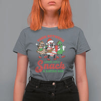 Funny Christmas Cake T Shirt For Women Torn Between Looking' Like a Snack - Wonder Print Shop
