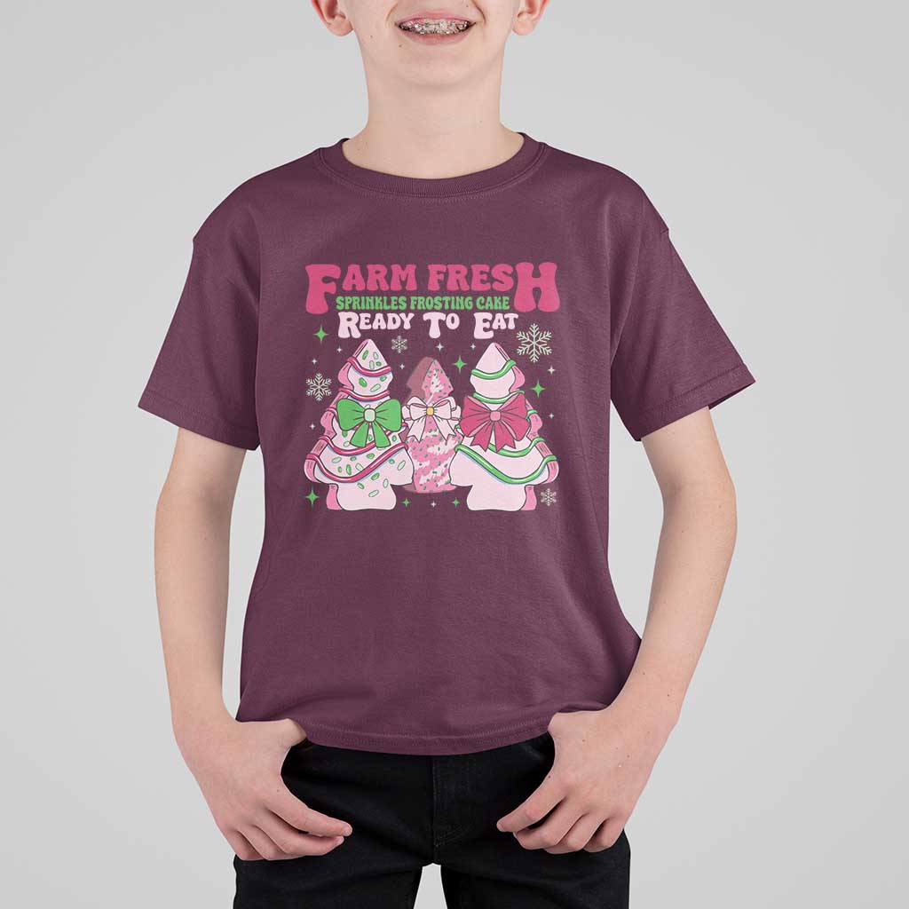 Farm Fresh Christmas Tree Cakes Coquette T Shirt For Kid - Wonder Print Shop