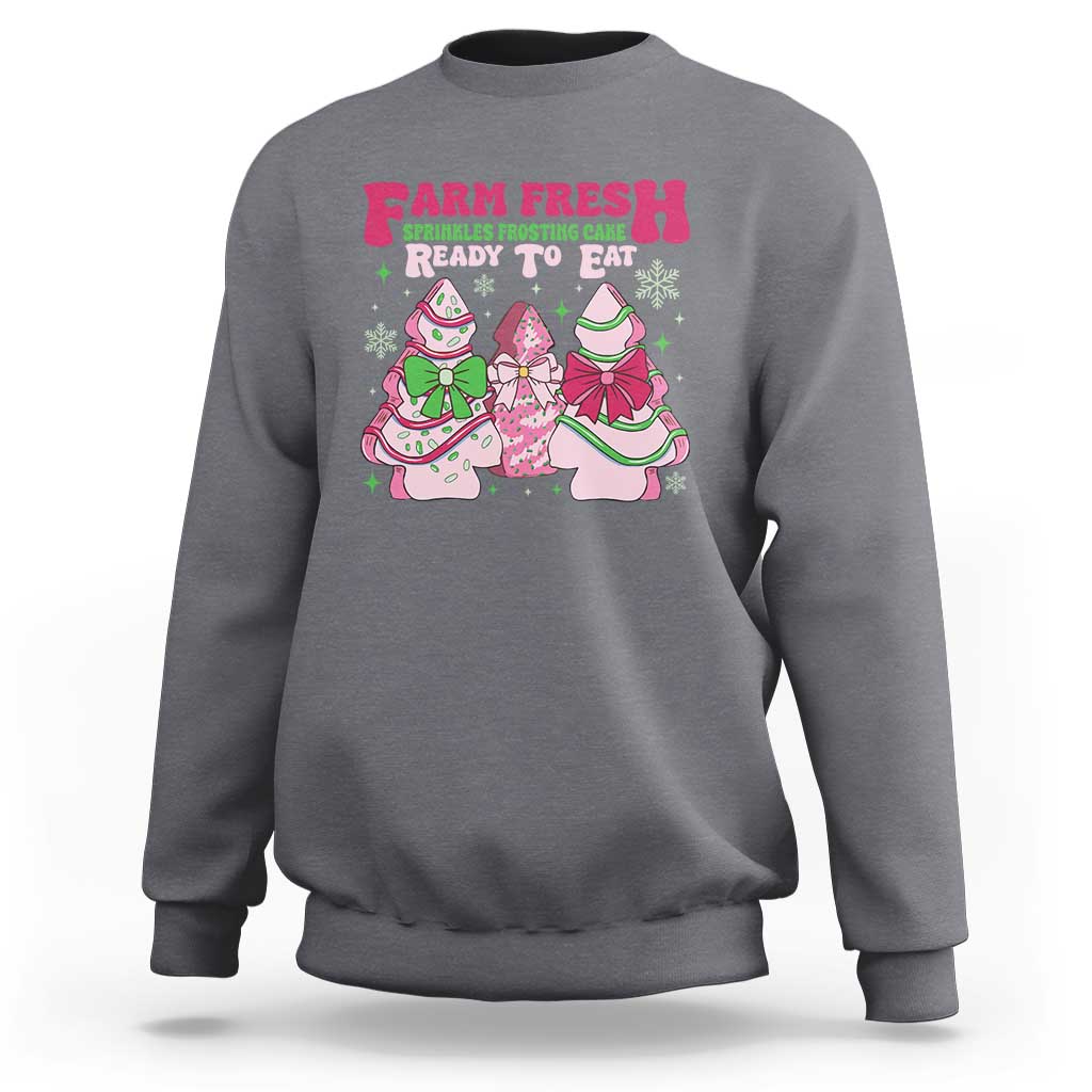 Farm Fresh Christmas Tree Cakes Coquette Sweatshirt - Wonder Print Shop