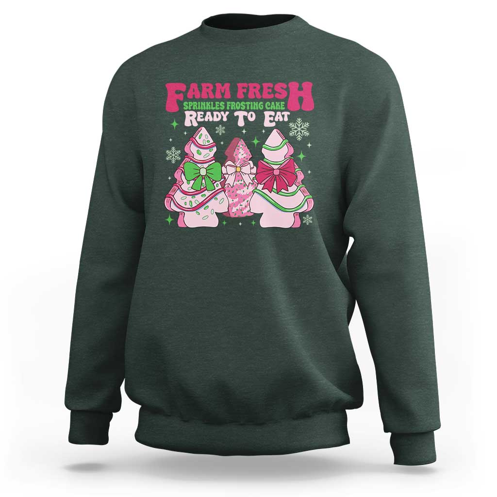 Farm Fresh Christmas Tree Cakes Coquette Sweatshirt - Wonder Print Shop