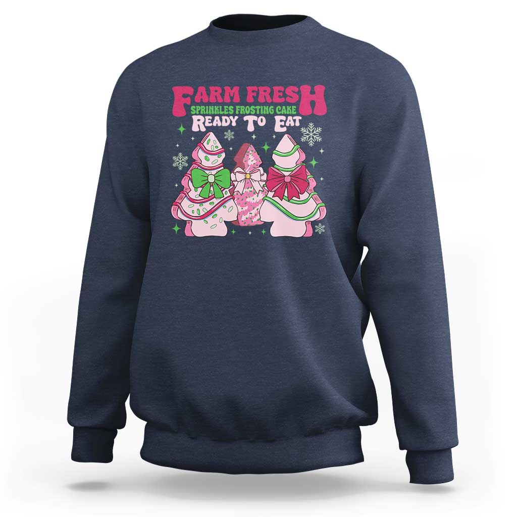 Farm Fresh Christmas Tree Cakes Coquette Sweatshirt - Wonder Print Shop