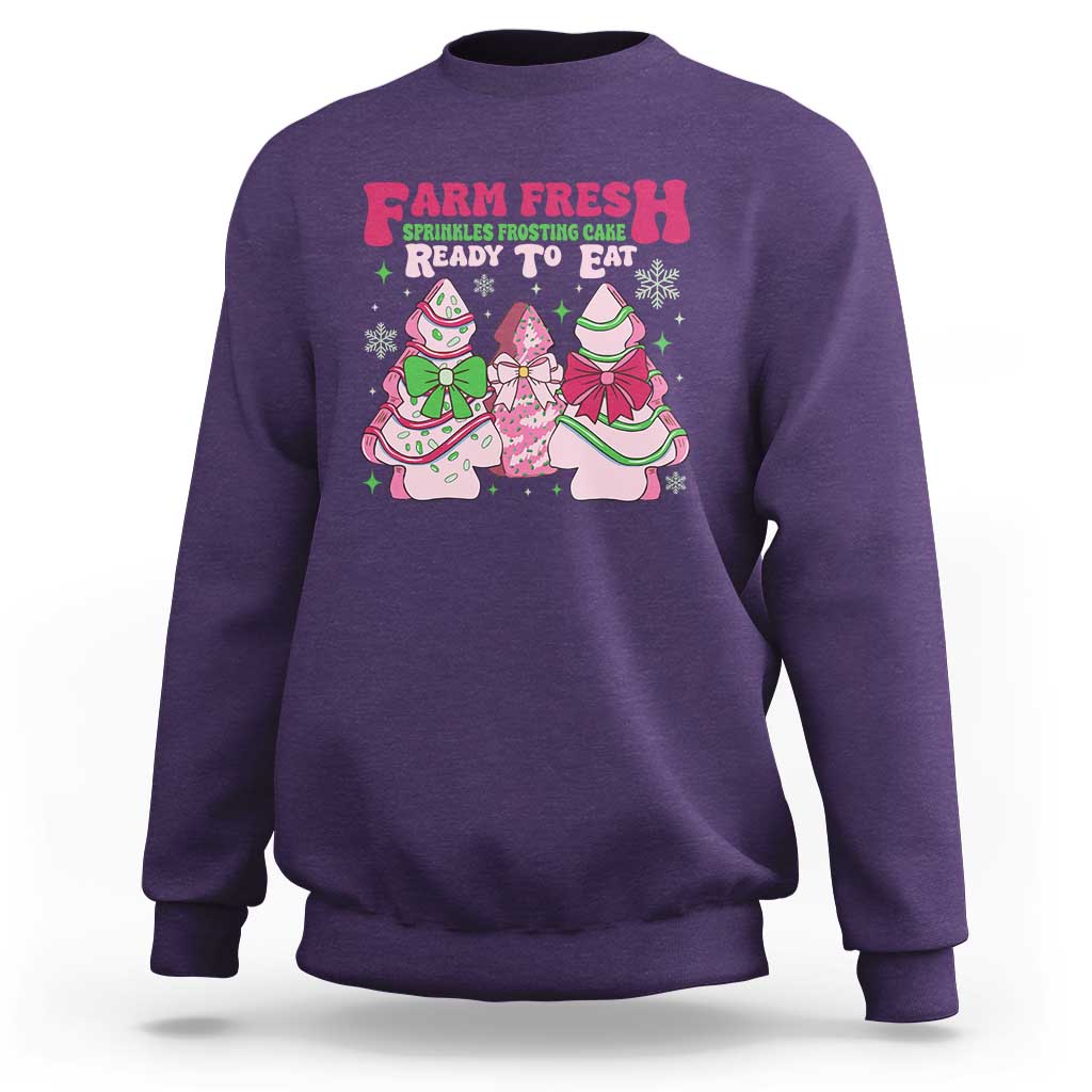 Farm Fresh Christmas Tree Cakes Coquette Sweatshirt - Wonder Print Shop