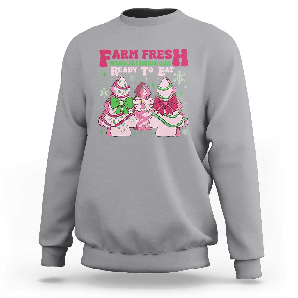 Farm Fresh Christmas Tree Cakes Coquette Sweatshirt - Wonder Print Shop