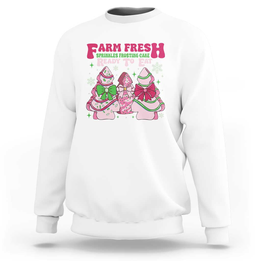 Farm Fresh Christmas Tree Cakes Coquette Sweatshirt - Wonder Print Shop