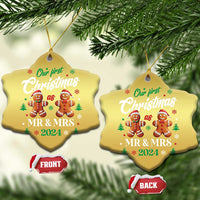 Our First Christmas As Mr Mrs 2024 Christmas Ornament Cute Gingerbread Couple - Wonder Print Shop