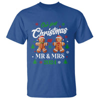 Our First Christmas As Mr Mrs 2024 T Shirt Cute Gingerbread Couple - Wonder Print Shop