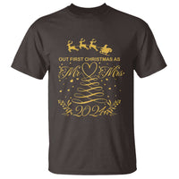 Our First Christmas As Mr Mrs 2024 Matching Couple T Shirt - Wonder Print Shop