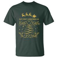 Our First Christmas As Mr Mrs 2024 Matching Couple T Shirt - Wonder Print Shop