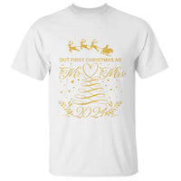 Our First Christmas As Mr Mrs 2024 Matching Couple T Shirt - Wonder Print Shop