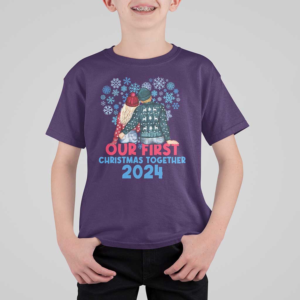 Our First Christmas Together 2024 T Shirt For Kid - Wonder Print Shop