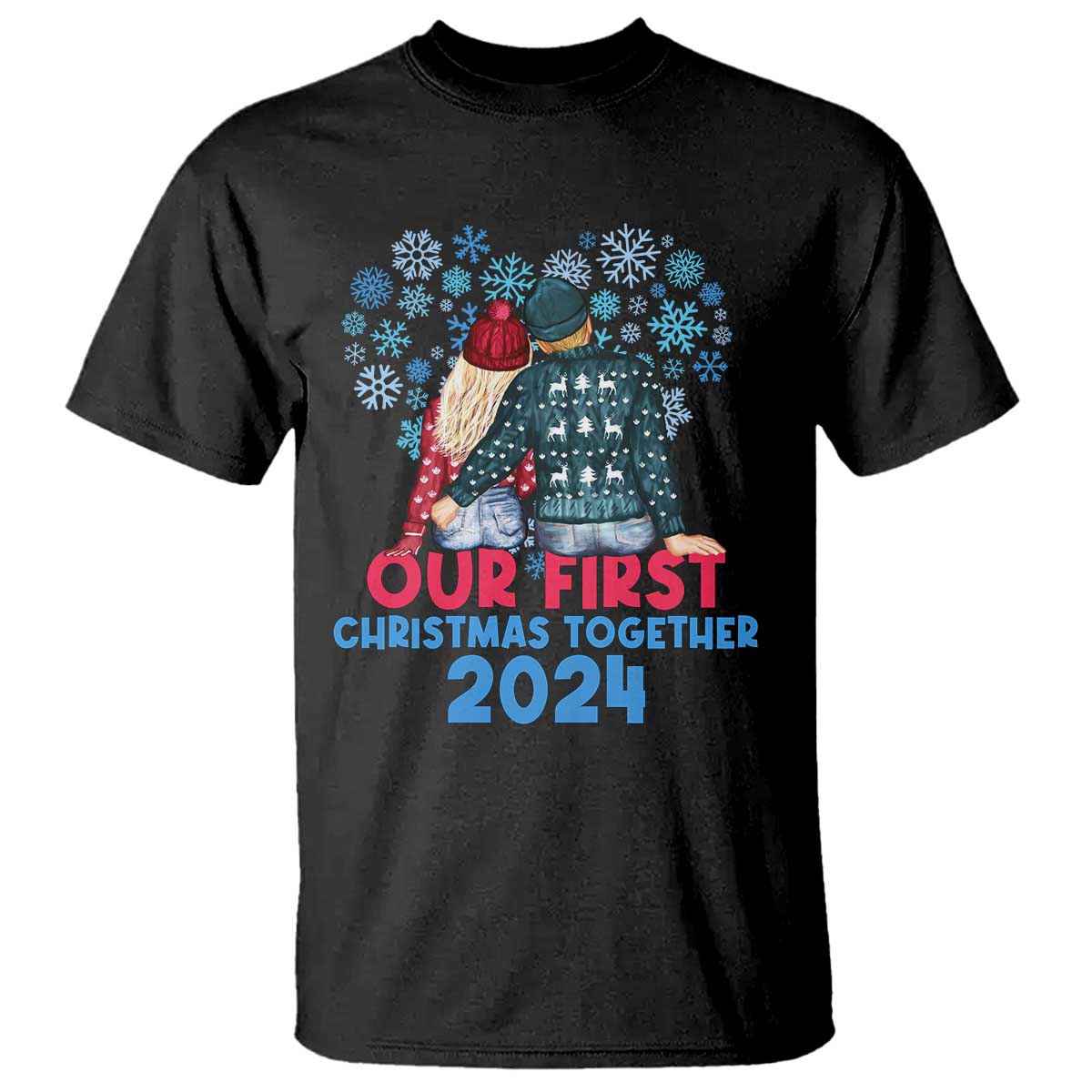Our First Christmas Together 2024 T Shirt - Wonder Print Shop