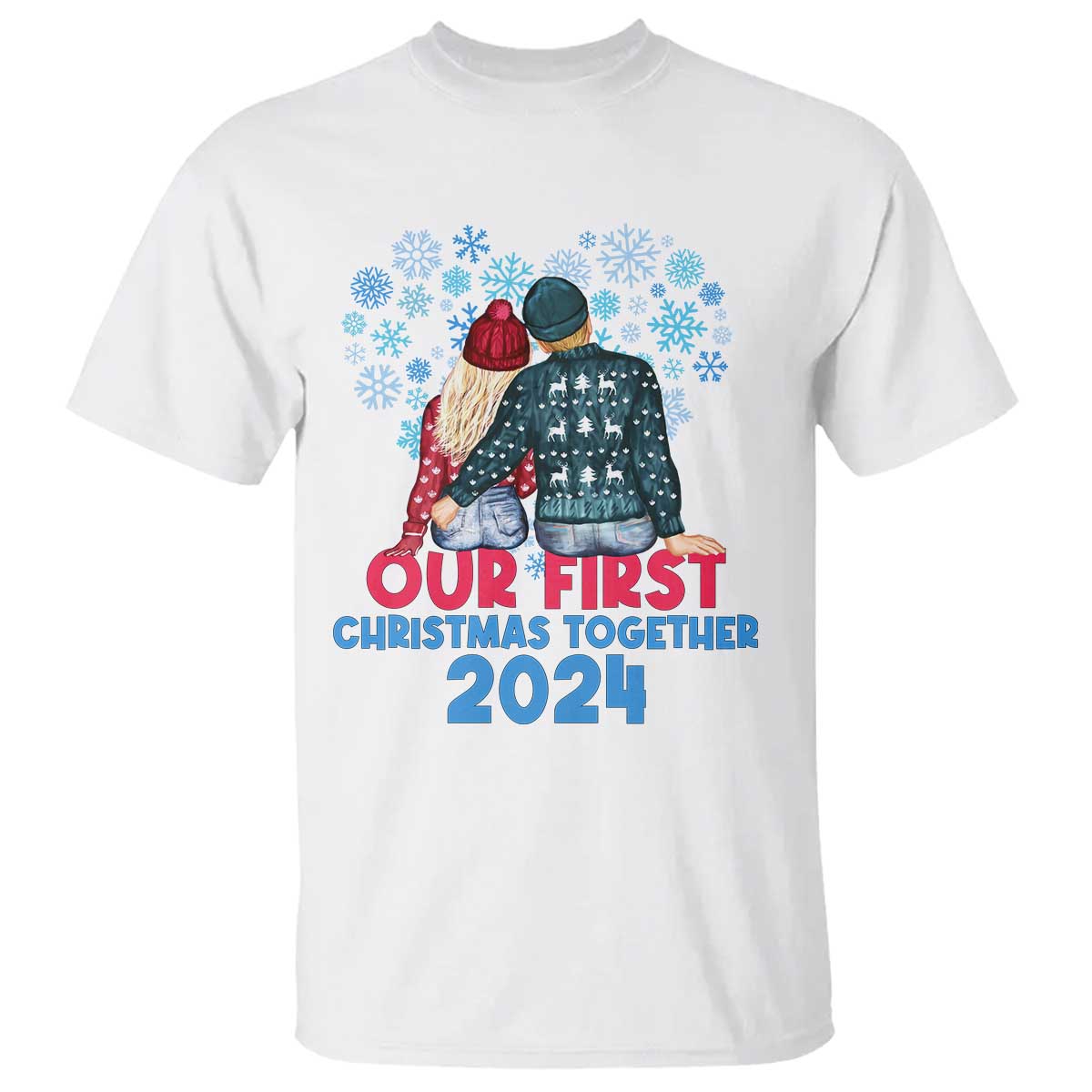 Our First Christmas Together 2024 T Shirt - Wonder Print Shop