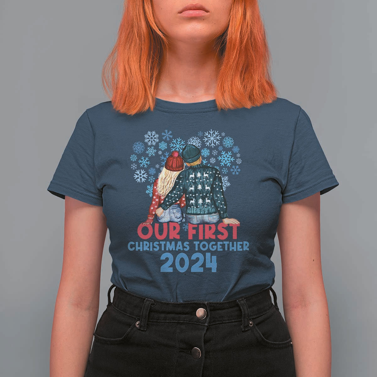 Our First Christmas Together 2024 T Shirt For Women - Wonder Print Shop