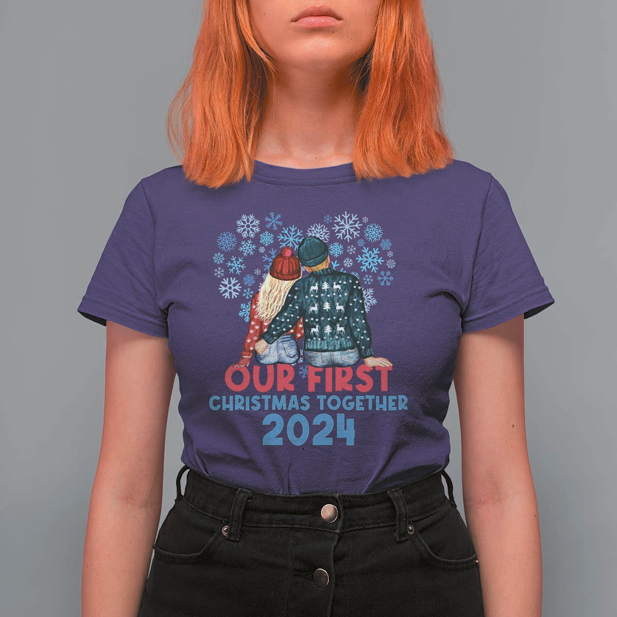 Our First Christmas Together 2024 T Shirt For Women - Wonder Print Shop