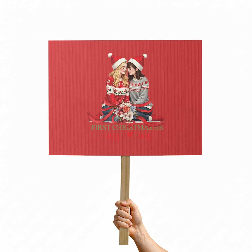 Our First Christmas As Mrs Mrs Protest Sign LGBT Les Couple Xmas - Wonder Print Shop