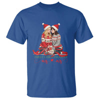 Our First Christmas As Mrs Mrs T Shirt LGBT Les Couple Xmas - Wonder Print Shop