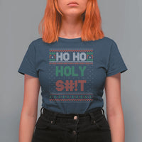 Funny Christmas T Shirt For Women Ho Ho Holy Shit - Wonder Print Shop