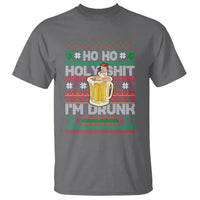 Funny Christmas T Shirt Ho Ho Holy Shit I'm Drunk Santa Drinking Beer - Wonder Print Shop