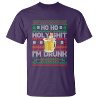 Funny Christmas T Shirt Ho Ho Holy Shit I'm Drunk Santa Drinking Beer - Wonder Print Shop