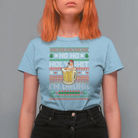 Funny Christmas T Shirt For Women Ho Ho Holy Shit I'm Drunk Santa Drinking Beer - Wonder Print Shop