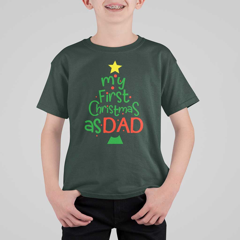 My First Christmas As Dad Family Matching T Shirt For Kid - Wonder Print Shop