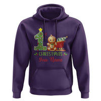 Personalized First Christmas Hoodie Custom Name Baby Gingerbread My 1st Xmas