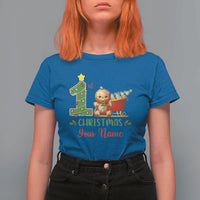 Personalized First Christmas T Shirt For Women Custom Name Baby Gingerbread My 1st Xmas - Wonder Print Shop