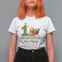 Personalized First Christmas T Shirt For Women Custom Name Baby Gingerbread My 1st Xmas - Wonder Print Shop