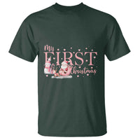 Cute First Christmas T Shirt Pink Santa Snowman - Wonder Print Shop