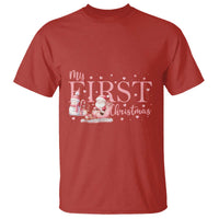 Cute First Christmas T Shirt Pink Santa Snowman - Wonder Print Shop
