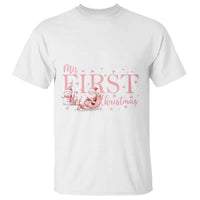 Cute First Christmas T Shirt Pink Santa Snowman - Wonder Print Shop