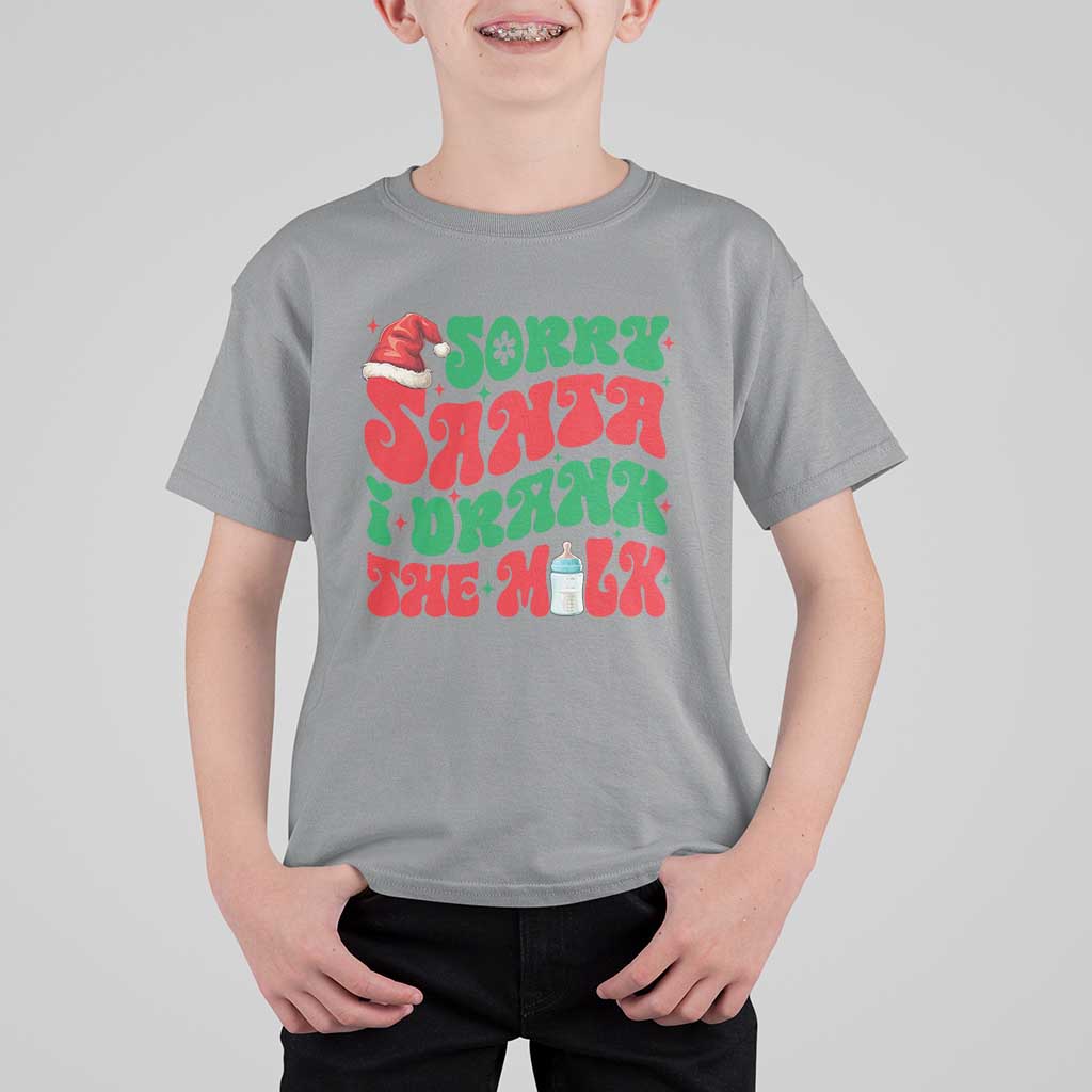Funny First Christmas T Shirt For Kid Sorry Santa I Drank The Milk - Wonder Print Shop