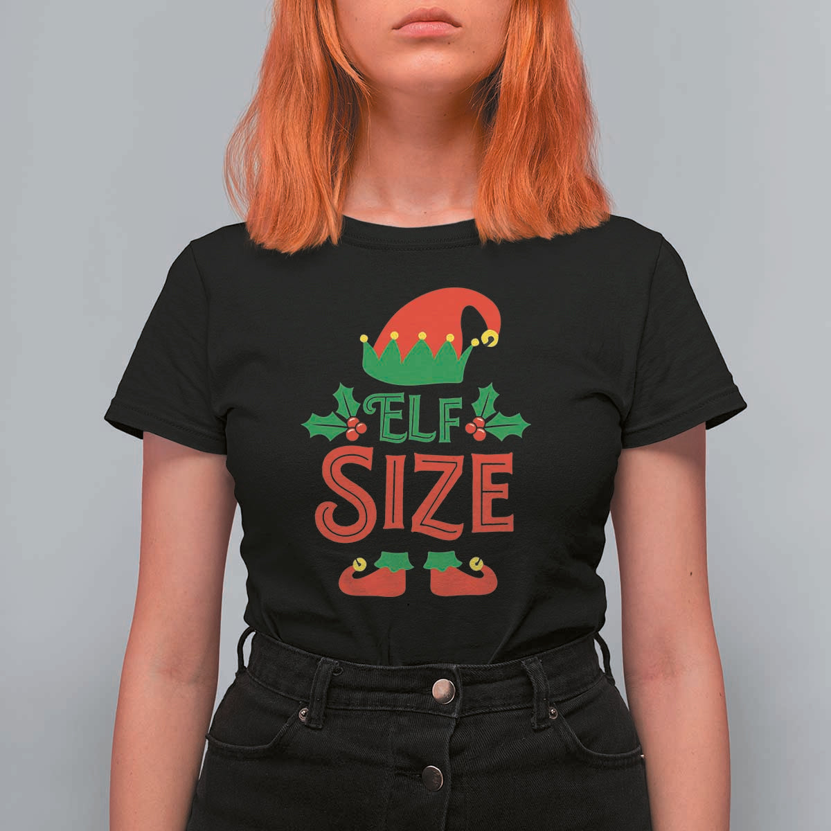 Cute First Christmas ELF Size T Shirt For Women - Wonder Print Shop