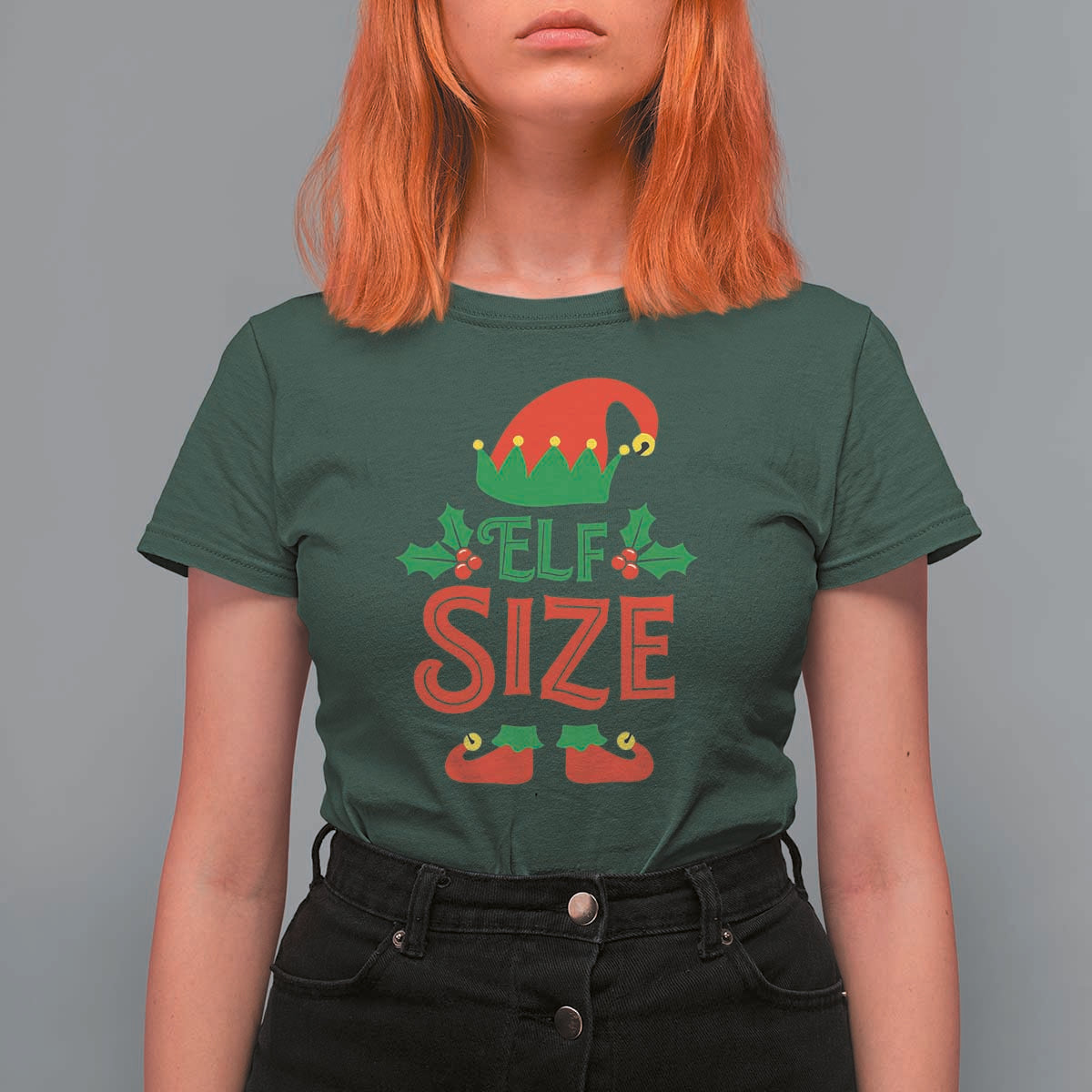Cute First Christmas ELF Size T Shirt For Women - Wonder Print Shop