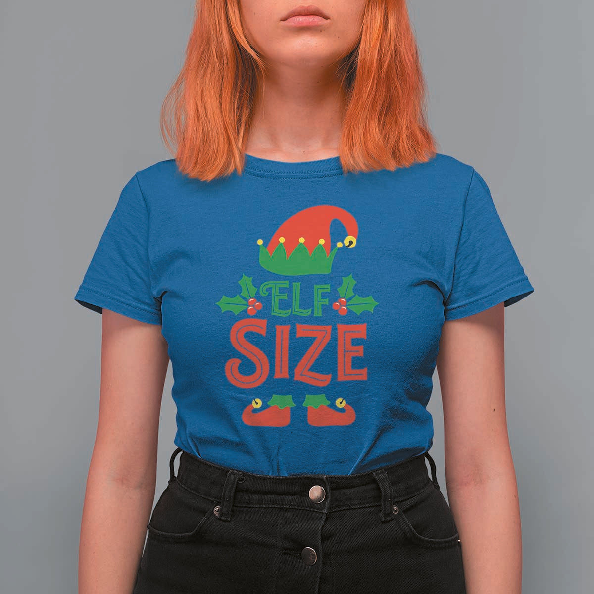 Cute First Christmas ELF Size T Shirt For Women - Wonder Print Shop