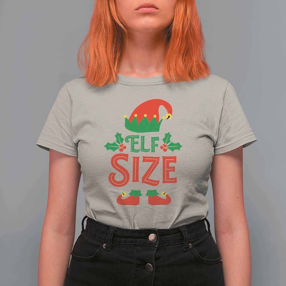 Cute First Christmas ELF Size T Shirt For Women - Wonder Print Shop