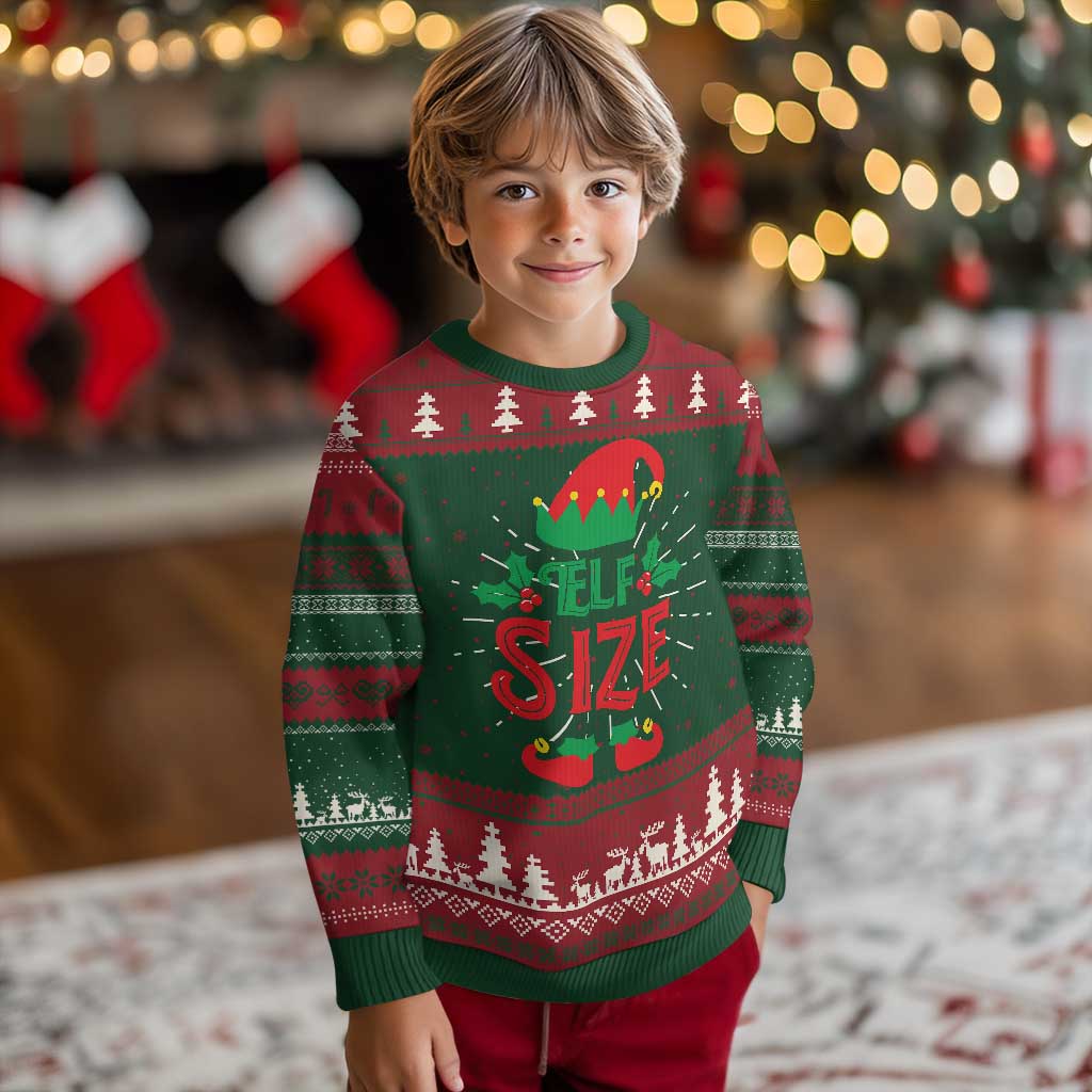Cute First Christmas ELF Size Ugly Christmas Sweater - Wonder Print Shop