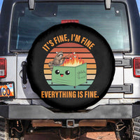 Funny Dumpster Fire Spare Tire Cover It's Fine I'm Fine Everything's Fine Raccoon