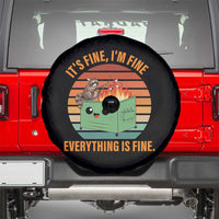 Funny Dumpster Fire Spare Tire Cover It's Fine I'm Fine Everything's Fine Raccoon