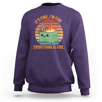 Funny Dumpster Fire Sweatshirt It's Fine I'm Fine Everything's Fine Raccoon - Wonder Print Shop