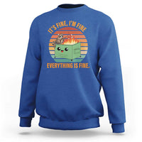 Funny Dumpster Fire Sweatshirt It's Fine I'm Fine Everything's Fine Raccoon - Wonder Print Shop